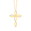 Thumbnail Image 0 of 1/6 CT. T.W. Diamond Twist Ribbon Cross Pendant in Sterling Silver with 14K Gold Plate