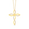Thumbnail Image 1 of 1/6 CT. T.W. Diamond Twist Ribbon Cross Pendant in Sterling Silver with 14K Gold Plate