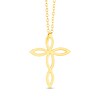 Thumbnail Image 2 of 1/6 CT. T.W. Diamond Twist Ribbon Cross Pendant in Sterling Silver with 14K Gold Plate