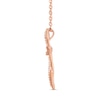 Thumbnail Image 3 of 1/6 CT. T.W. Diamond Twist Ribbon Cross Pendant in Sterling Silver with 14K Rose Gold Plate
