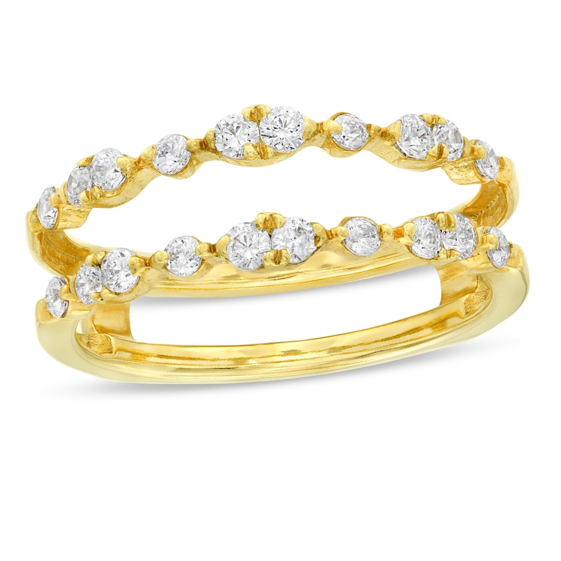Main Image 1 of 1/2 CT. T.W. Diamond Alternating Duos Solitaire Enhancer in 14K Gold