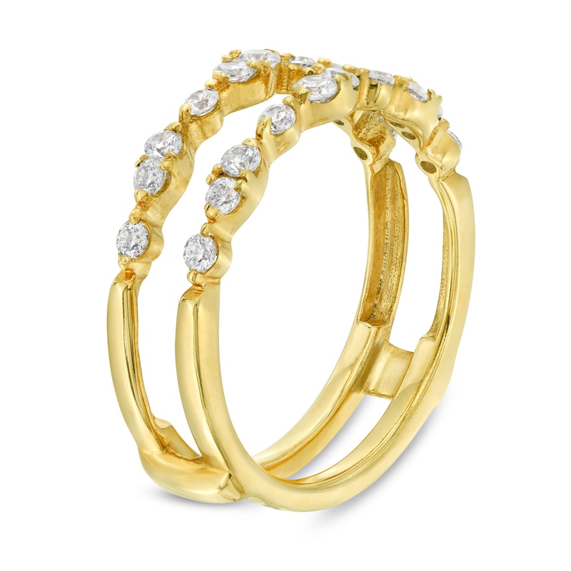Main Image 2 of 1/2 CT. T.W. Diamond Alternating Duos Solitaire Enhancer in 14K Gold