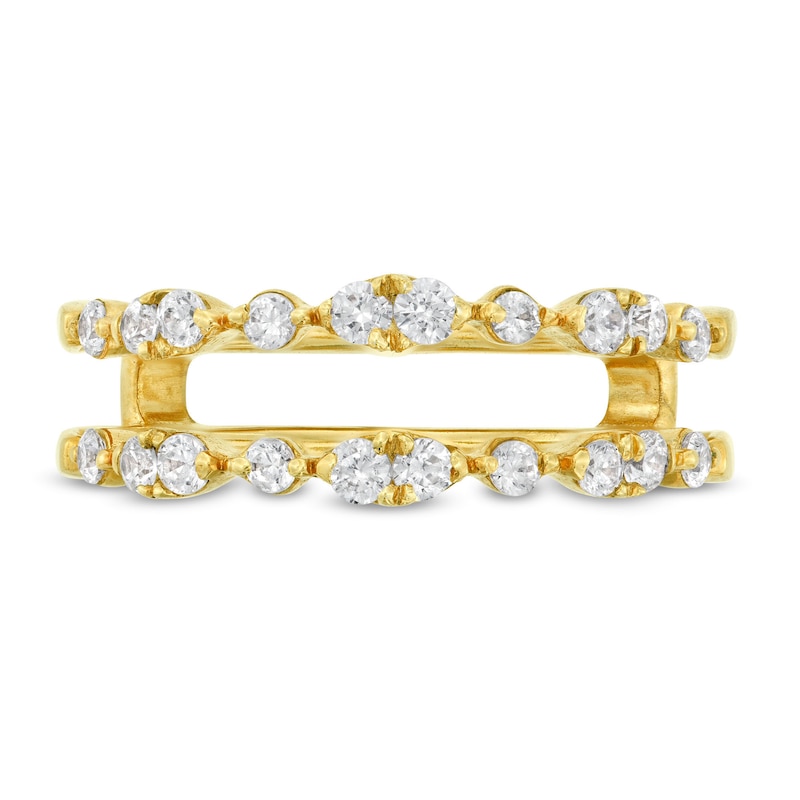 Main Image 3 of 1/2 CT. T.W. Diamond Alternating Duos Solitaire Enhancer in 14K Gold