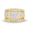 Thumbnail Image 4 of 4 CT. T.W. Quad Princess-Cut Diamond Frame Tiered Three Piece Bridal Set in 14K Gold