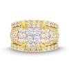 Thumbnail Image 3 of 4 CT. T.W. Quad Princess-Cut Diamond Frame Tiered Three Piece Bridal Set in 14K Gold