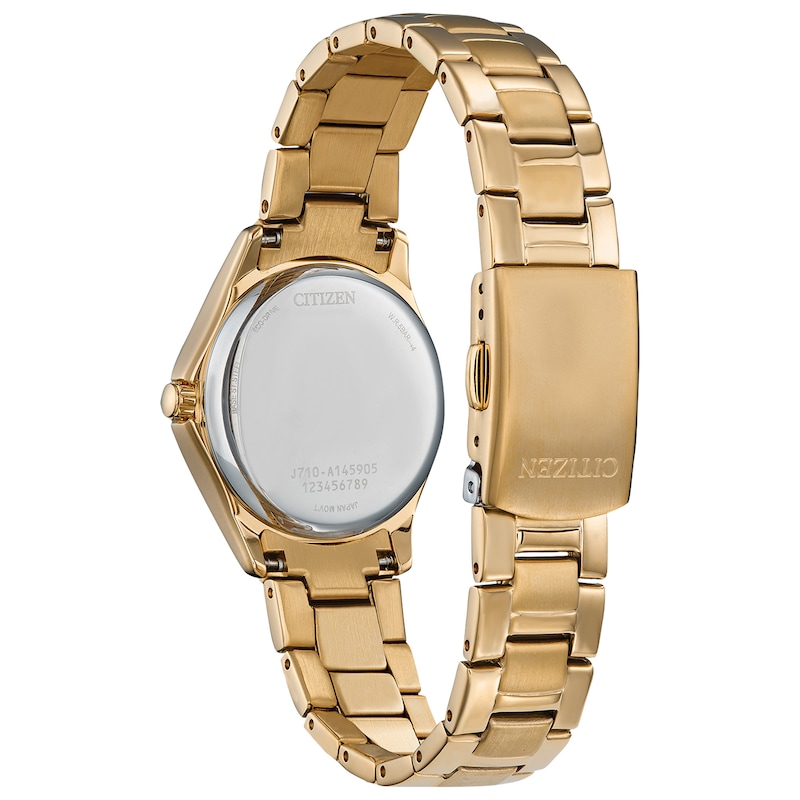 Main Image 2 of Ladies’ Citizen Eco-Drive® Crystal Accent Gold-Tone IP Watch with Champagne Dial (Model: FE1147-79P)