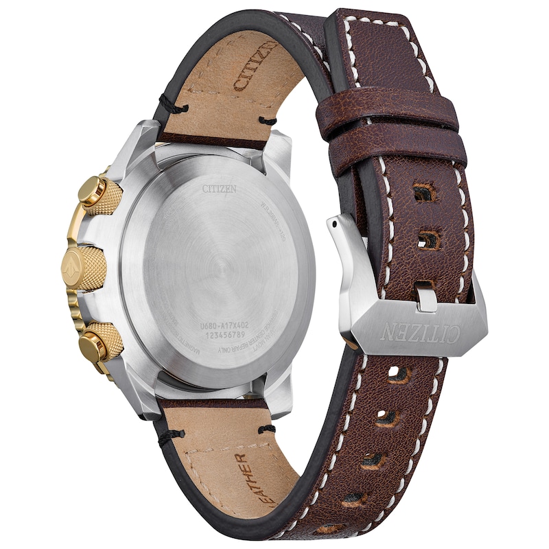 Main Image 2 of Men’s Citizen Eco-Drive® Promaster Skyhawk A-T Chronograph Two-Tone IP Strap Watch with Grey Dial (Model: JY8084-09H)