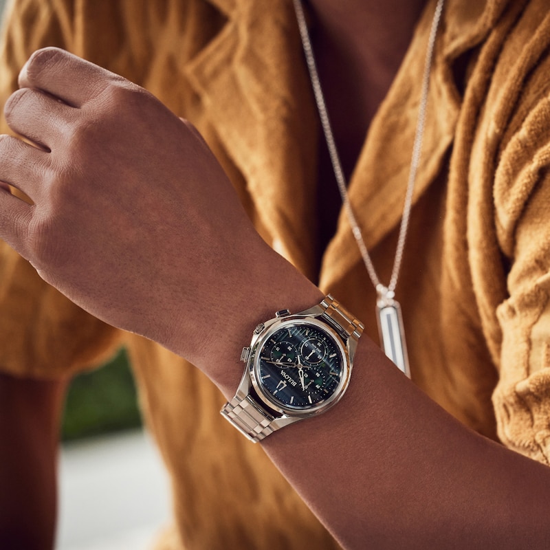 Main Image 4 of Men's Bulova CURV Chronograph Watch with Green Dial (Model: 96A297)