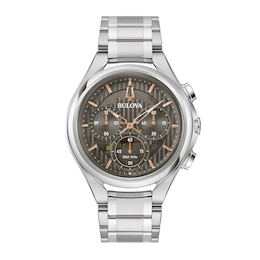 Men's Bulova CURV Chronograph Watch with Grey Dial (Model: 96A298)