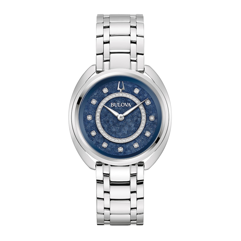 Main Image 1 of Ladies' Bulova Duality 1/8 CT. T.W. Diamond Interchangeable Bands Watch with Blue Dial (Model: 96X160)