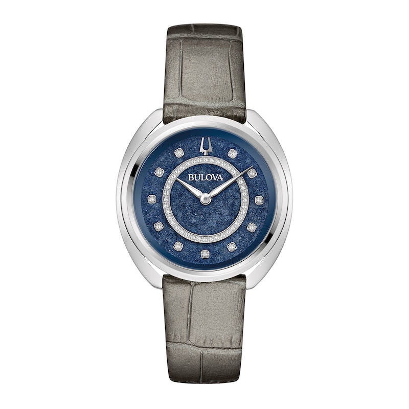 Main Image 4 of Ladies' Bulova Duality 1/8 CT. T.W. Diamond Interchangeable Bands Watch with Blue Dial (Model: 96X160)