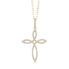 Thumbnail Image 1 of 1/4 CT. T.W. Diamond Pointed Loop Cross Drop Pendant in Sterling Silver with 14K Gold Plate