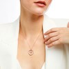 Thumbnail Image 1 of 1/2 CT. T.W. Diamond Disc Dangle Loop Circle and Heart Outline Drop Pendant in Sterling Silver with 14K Rose Gold Plate