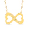 Thumbnail Image 2 of 1/10 CT. T.W. Diamond Heart-Shaped Infinity Loop Necklace in Sterling Silver with 14K Gold Plate