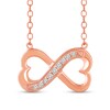 Thumbnail Image 1 of 1/10 CT. T.W. Diamond Heart-Shaped Infinity Loop Necklace in Sterling Silver with 14K Rose Gold Plate