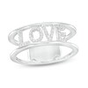 Thumbnail Image 1 of 1/8 CT. T.W. Diamond "LOVE" Open Shank Ring in Sterling Silver