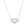 Thumbnail Image 1 of 1/10 CT. T.W. Diamond Kissing Lips Necklace in Sterling Silver