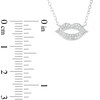 Thumbnail Image 3 of 1/10 CT. T.W. Diamond Kissing Lips Necklace in Sterling Silver
