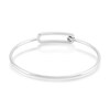 Thumbnail Image 2 of 1/10 CT. T.W. Diamond Solitaire Paper Clip Tube Slip-On Bangle in Sterling Silver