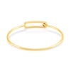 Thumbnail Image 2 of 1/10 CT. T.W. Diamond Solitaire Paper Clip Tube Slip-On Bangle in Sterling Silver with 14K Gold Plate - 7.5"