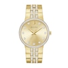 Thumbnail Image 3 of Men's Bulova Crystal Accent Gold-Tone IP Watch with Champagne Dial and Cross Pendant Box Set (Model: 98K113)