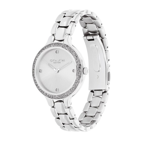 NWTCoach Silver Sparkle Dial Watch COACH Elliot Silver-Tone Glitter Dial Stainless Steel  main image 2