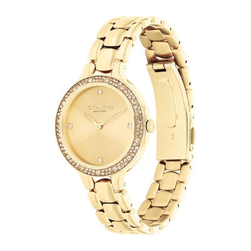 Main Image 2 of Ladies' Coach Chelsea Crystal Accent Gold-Tone IP Watch with Gold-Tone Dial (Model: 14504125)
