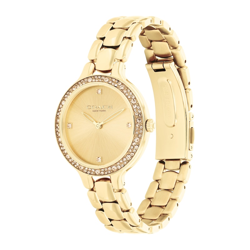 Ladies' Coach Chelsea Crystal Accent Gold-Tone IP Watch with Gold-Tone Dial (Model: 14504125)