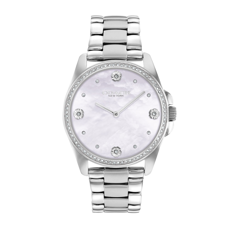 Main Image 1 of Ladies' Coach Greyson Crystal Accent Watch with Mother-of-Pearl Dial (Model: 14504108)