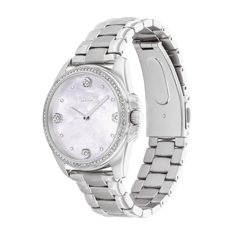 Ladies' Coach Greyson Crystal Accent Watch with Mother-of-Pearl Dial (Model: 14504108)