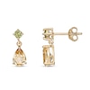 Thumbnail Image 1 of Pear-Shaped Citrine and Peridot Teardrop Earrings in Sterling Silver with 18K Gold Plate