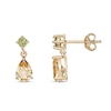 Thumbnail Image 2 of Pear-Shaped Citrine and Peridot Teardrop Earrings in Sterling Silver with 18K Gold Plate