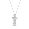 Thumbnail Image 2 of Lab-Created Opal Cross Pendant in Sterling Silver