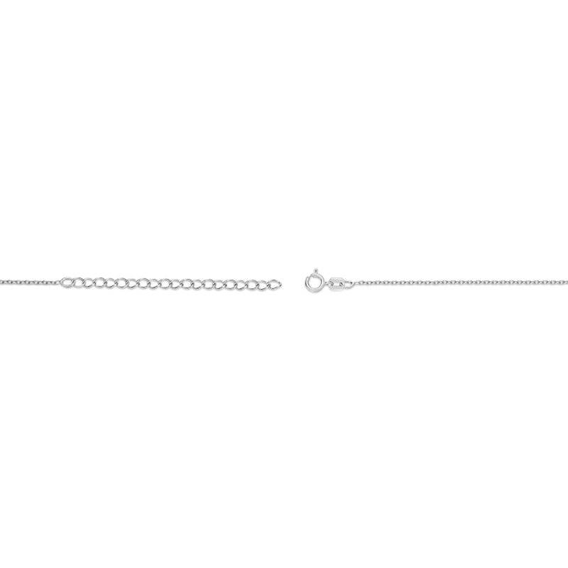 Main Image 3 of Sideways Oval Citrine and White Lab-Created Sapphire Frame Necklace in Sterling Silver