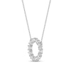 Thumbnail Image 2 of Oval White Lab-Created Sapphire Circle Necklace in Sterling Silver