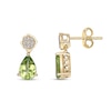 Thumbnail Image 1 of Pear-Shaped Peridot and White Topaz Quatrefoil Teardrop Earrings in Sterling Silver with 18K Gold Plate