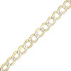 Thumbnail Image 1 of 3.8mm Diamond-Cut Curb Chain Anklet in Hollow 14K Gold - 10"