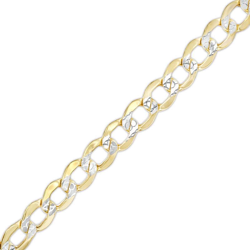 Main Image 1 of 3.8mm Diamond-Cut Curb Chain Anklet in Hollow 14K Gold - 10"