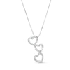 Thumbnail Image 0 of 1/6 CT. T.W. Diamond Linear Hearts Trio Pendant in Sterling Silver