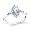 Thumbnail Image 1 of Marquise-Cut Aquamarine and 1/5 CT. T.W. Diamond Frame Ring in 14K White Gold