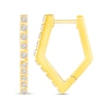 Thumbnail Image 2 of 1/4 CT. T.W. Diamond Squared Hoop Earrings in Sterling Silver with 14K Gold Plate