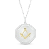 Thumbnail Image 0 of 1/5 CT. T.W. Diamond Square and Compass Freemason Octagon Pendant in Sterling Silver and 10K Gold