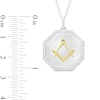 Thumbnail Image 2 of 1/5 CT. T.W. Diamond Square and Compass Freemason Octagon Pendant in Sterling Silver and 10K Gold
