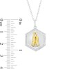 Thumbnail Image 3 of 1/5 CT. T.W. Diamond Praying Hands Hexagon Pendant in Sterling Silver and 10K Gold