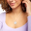 Thumbnail Image 2 of 1/5 CT. T.W. Diamond Crescent Moon and Star Rope Frame Circle Pendant in Sterling Silver and 10K Gold