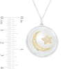 Thumbnail Image 3 of 1/5 CT. T.W. Diamond Crescent Moon and Star Rope Frame Circle Pendant in Sterling Silver and 10K Gold