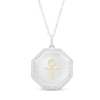 Thumbnail Image 1 of 1/4 CT. T.W. Diamond Ankh Octagon Pendant in Sterling Silver and 10K Gold