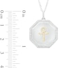 Thumbnail Image 3 of 1/4 CT. T.W. Diamond Ankh Octagon Pendant in Sterling Silver and 10K Gold