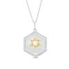 Thumbnail Image 1 of 1/4 CT. T.W. Diamond Star of David Hexagon Pendant in Sterling Silver and 10K Gold