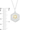 Thumbnail Image 3 of 1/4 CT. T.W. Diamond Star of David Hexagon Pendant in Sterling Silver and 10K Gold